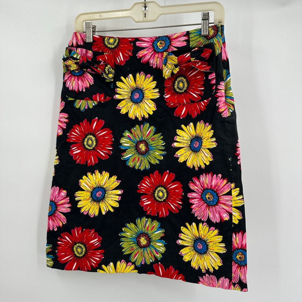 Womens Mod Floral Daisy Pencil Skirt Size 6 Colorful Botanical Maximalist Bold